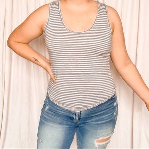 MADEWELL blue & cream striped tank top